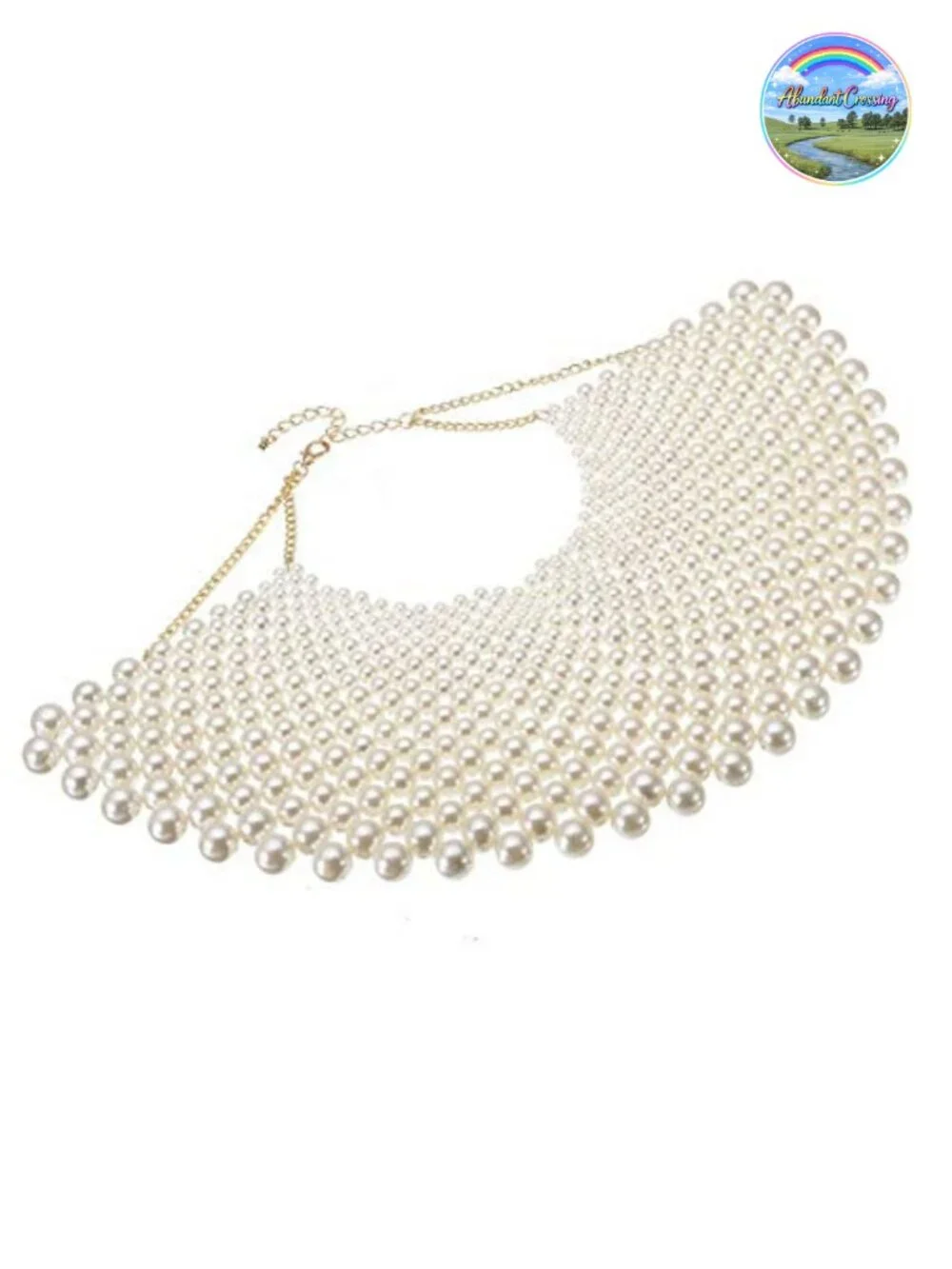 Chunky Bib Collar Necklace Pearl Resin Beads Chain Choker Statement Jewelry